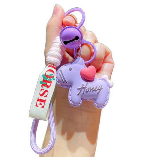 

Смоляной брелок Дизайн лошади Легкий Портативный Брелок со шнурком Минималистичный стиль фиолетовый