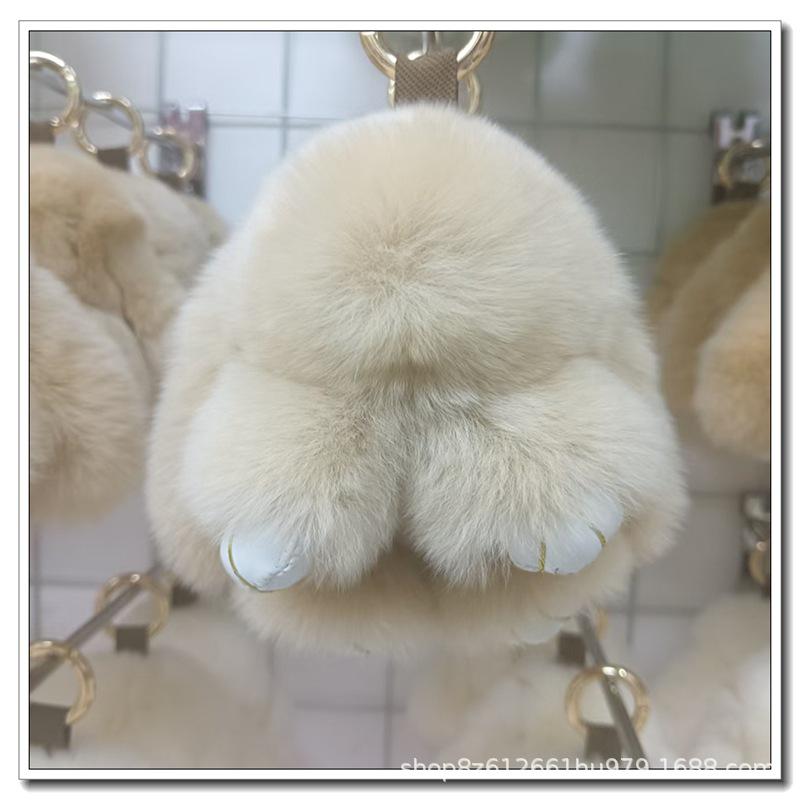 Adorable Ciondolo Portachiavi in Pelliccia di Coniglietto Mini