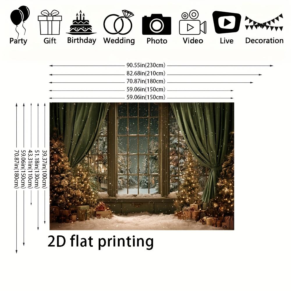 2D flat, 1 piece festive Christmas background, holiday party and event photography, Christmas decorations