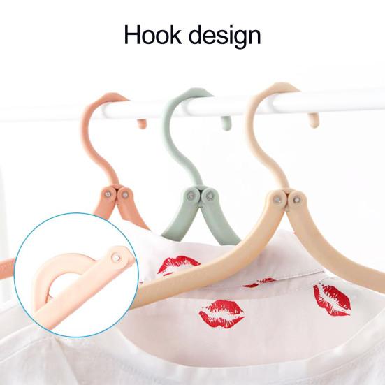 10Pcs Folding Clothes Rack Non-Slip Hangers Curved Groove Design Portable Compact Space-Saving Travel Hangers