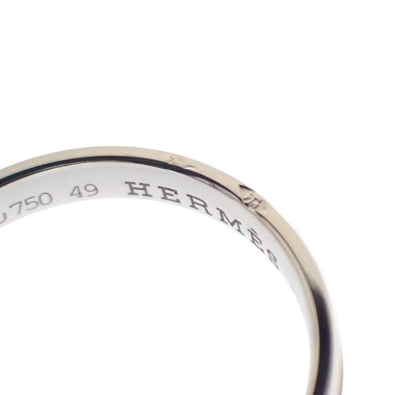 HERMES  #9(JP Size)  ring K18WG K18 white gold Women