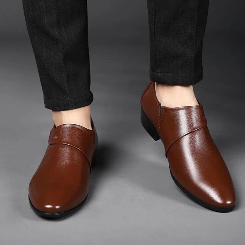 Men PU Leather Shoes Formal Dress Shoes for Male Plus Size Party Wedding Office Work Shoes Slip On Business Casual Oxfords