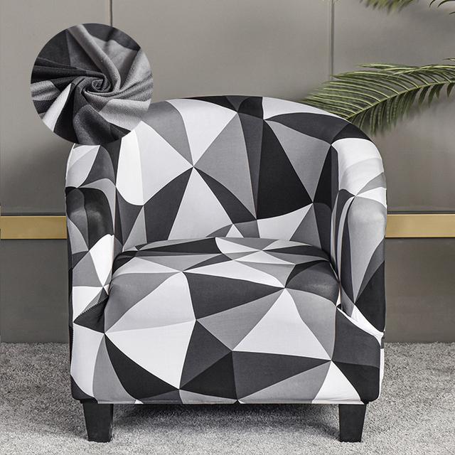 Levivel Club Chair Slipcover Stretch Armchair Printed Tub Chair Cover Living Sofa Cover Spandex Couch Cover Designed For Bar Counter Family Room