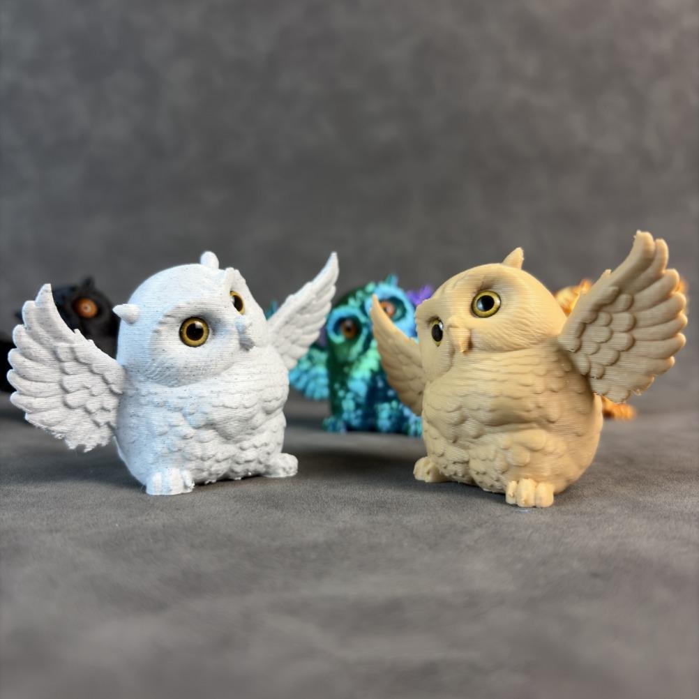 Cute Mini Owl Ornament Plastic Desktop Decorations Car Home Bonsai Decorations 3D Printing Creative and Novel Gifts