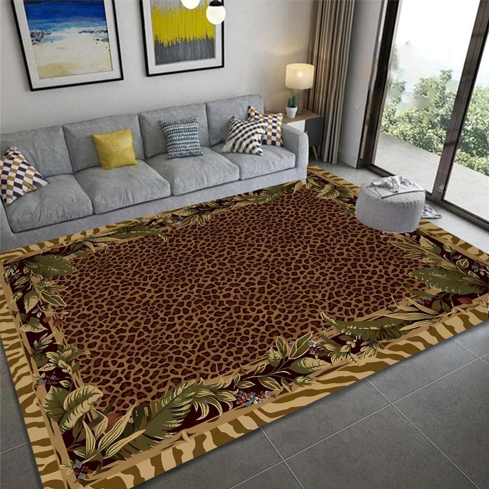 Jungle Safari Zebra Rug Washable Non Slip Carpet Stain Resistant Floor Mat for Bedroom Office Dining Room