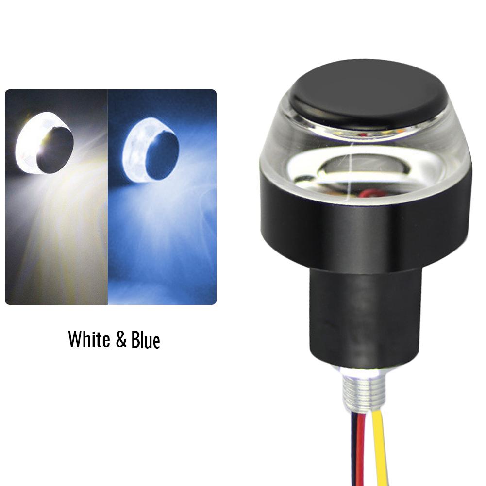 

2 шт. Мотоциклетный светодиодный указатель поворота, индикатор, мигалка, краевой свет на руле синий/белый