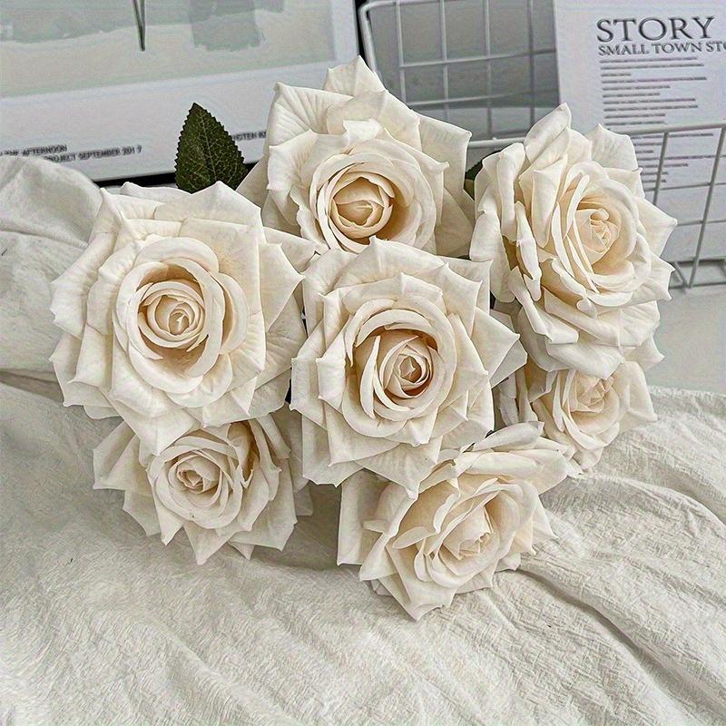 

1 шт. 7 головок тисненый букет роз капучино, имитация цветов для свадебного украшения дома, праздничное украшение, подарок на День святого Валентина, подарок на день рождения