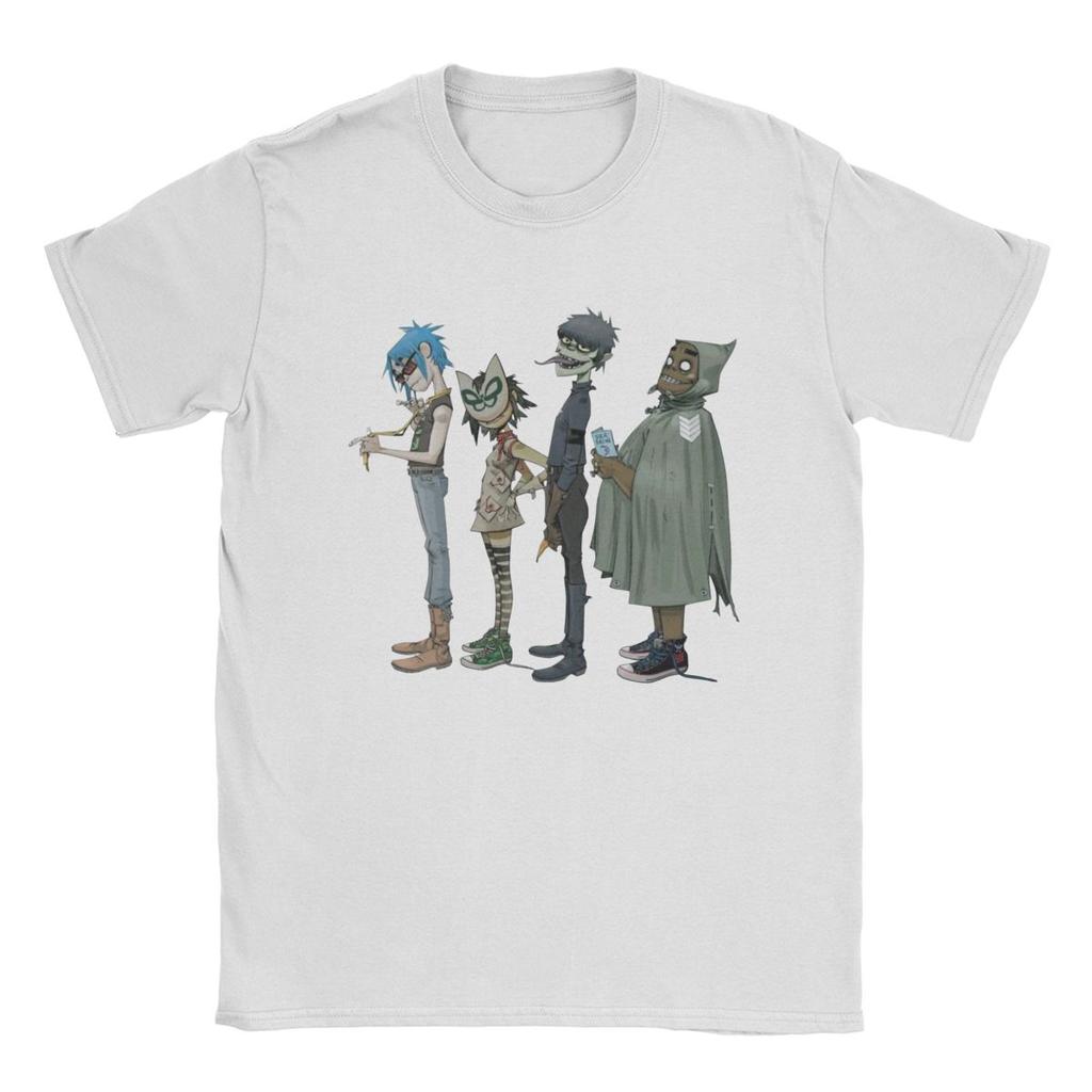 Pánské ležérní bavlněné tričko Gorillaz s kulatým výstřihem a krátkým rukávem, tričko ve velkých velikostech