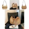 Casual Straw Shoulder Bag With Polyester Lining For Spring Outfits