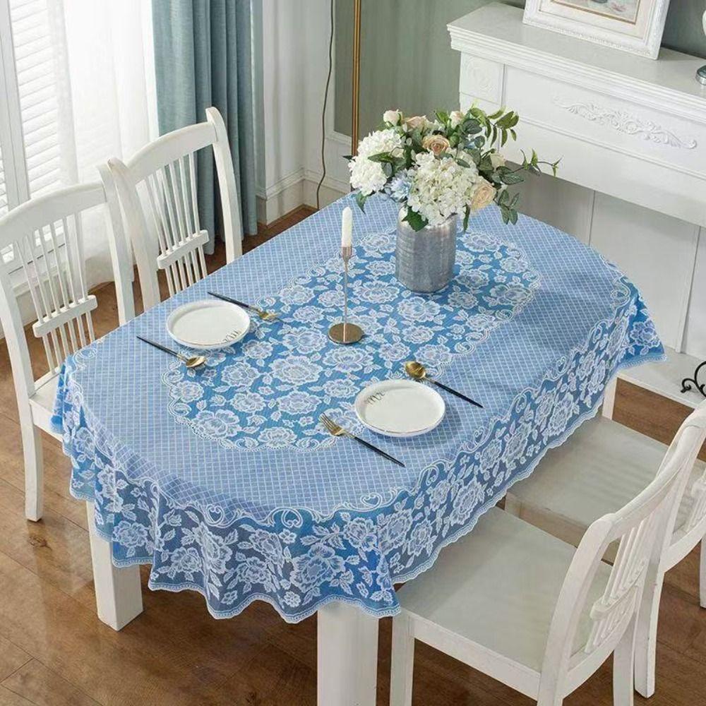 Embroidered Oval Tablecloth Anti-Scald Table Mat Printed Tablecloth  Wedding Dining Room