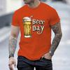 Unisex Crew Neck Beer Day Beer Mug Art Graphic Short Sleeve Cotton Tee Casual Summer Streetwear Loose Basic Daily Outdoor Wear Top