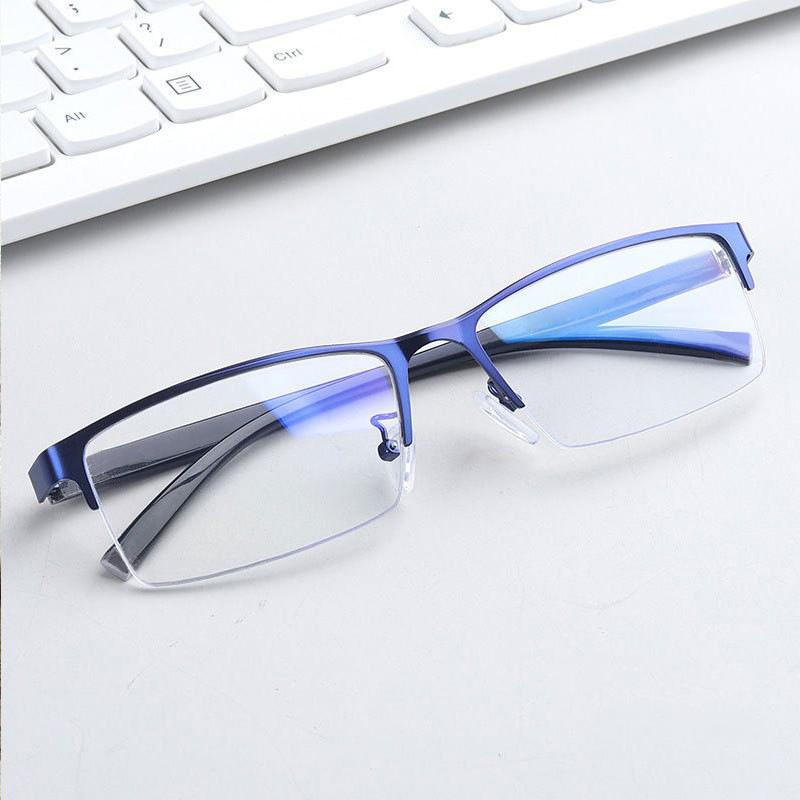Half Frame Myopia Glasses Eyewear Male Female Near Sight Glasses Ultra Light Black Blue -50 To -600 Mens Glasses Gafas