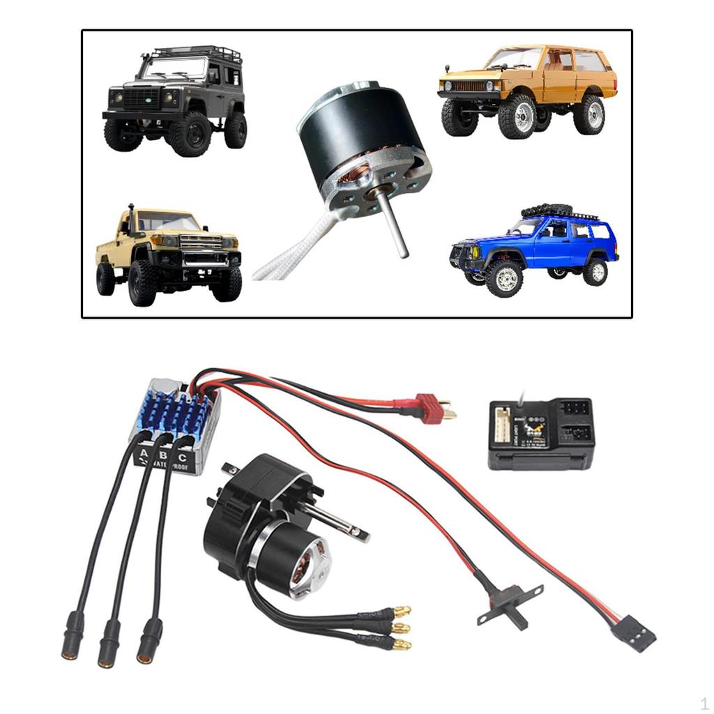 Brushless Gearbox ESC Combo Motor Upgrade Kit Repairing RC Accessories 2 Channel Receiver