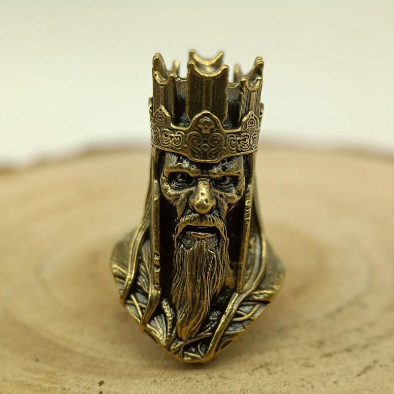 Skeleton King Brass Knife Beads EDC DIY Paracord Woven Bracelet Lanyard Pendants Head Sculpture Outdoor Tool Hangings