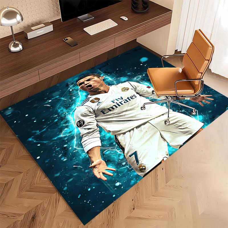 1pc Cristiano Ronaldo Print Area Rug - Soft, Washable Non-Slip Indoor Mat, Living Room, Home Office Decorative Rug,Office Decorative