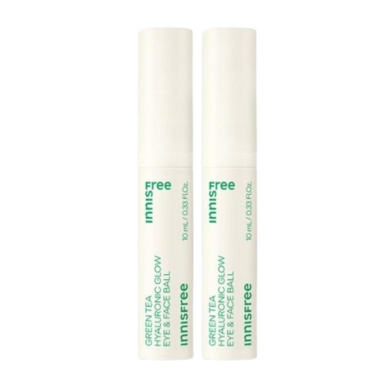 Innisfree Green Tea Hyaluronic Glow Eye & Face Ball 10ml | Hydrating & Cooling Roll-On for Eyes and Face