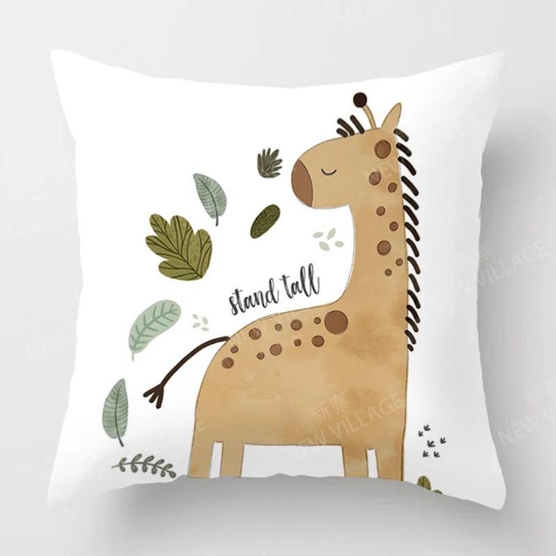 Home Decor Cute Animal Motifs: Be Yourself Pillowcase Pattern Cushion Cover Suitable for Sofa Bedroom Car Pillow Cover