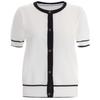 Shop   Women Round Button Open Short Sleeve Knit Cardigan Bom Wcd 11966