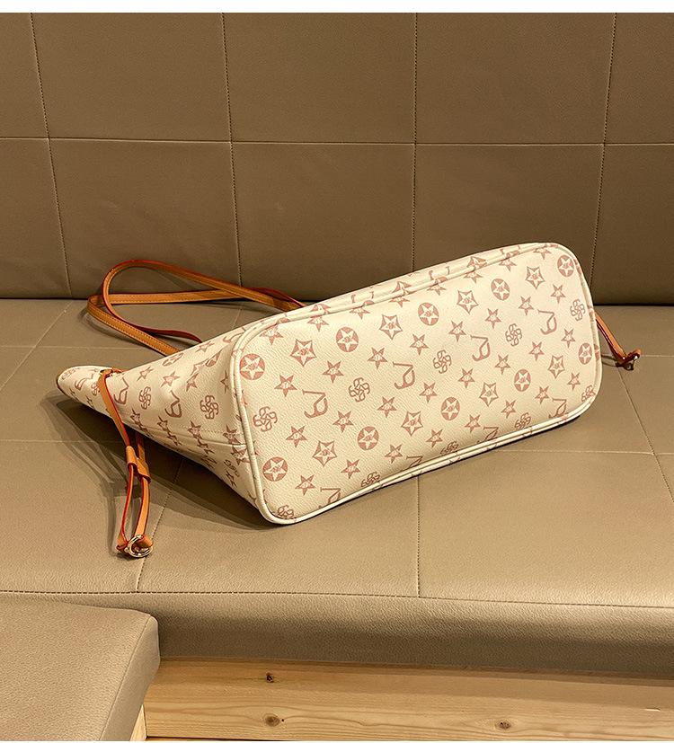 Fashionable Large-Capacity Textured Tote Bags, New Mother-and-Child Shopping and Women's Shoulder Bags