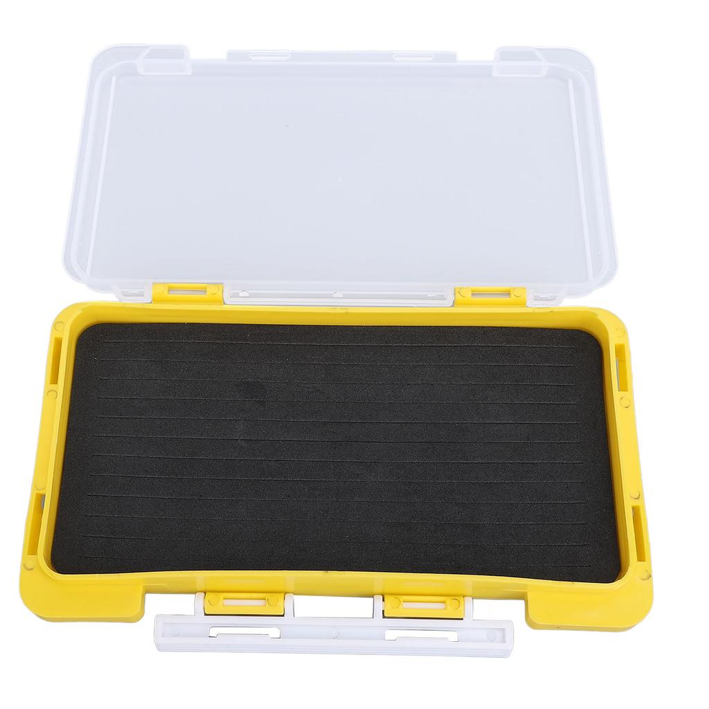 Angelköderbox Wasserdicht Kunststoff Schlank Schaumstoffeinlage Angelhaken Aufbewahrungs-Organizerbox Gelb für Lure Fishing