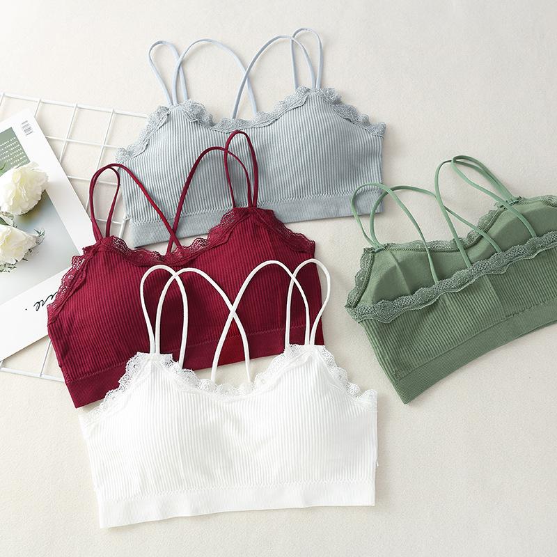 Koronkowa Bezszwowa Kamizelka Bandeau Bez Ramiączek Mały Miś dla Kobiet