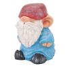 Garden Gnome Resin Structure Stable Bottom Retro Style Gnome Figurine for Patio Porch Decorations Flat Head Blue