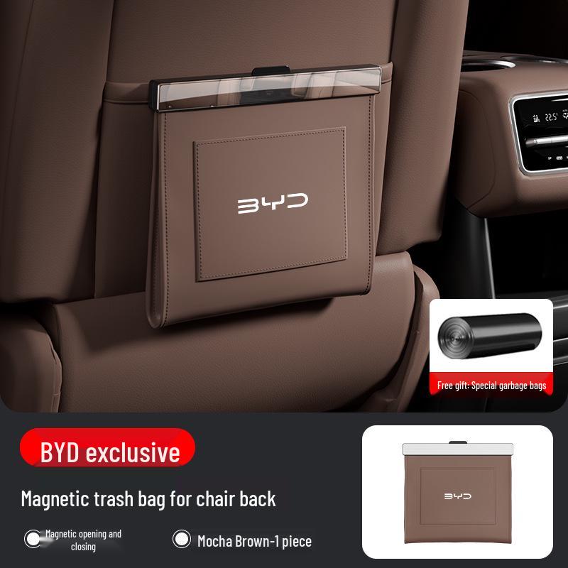 Magnetic Waterproof Leather Storage Bag for BYD Seagull, Dolphin, Seal 06 Car Seats