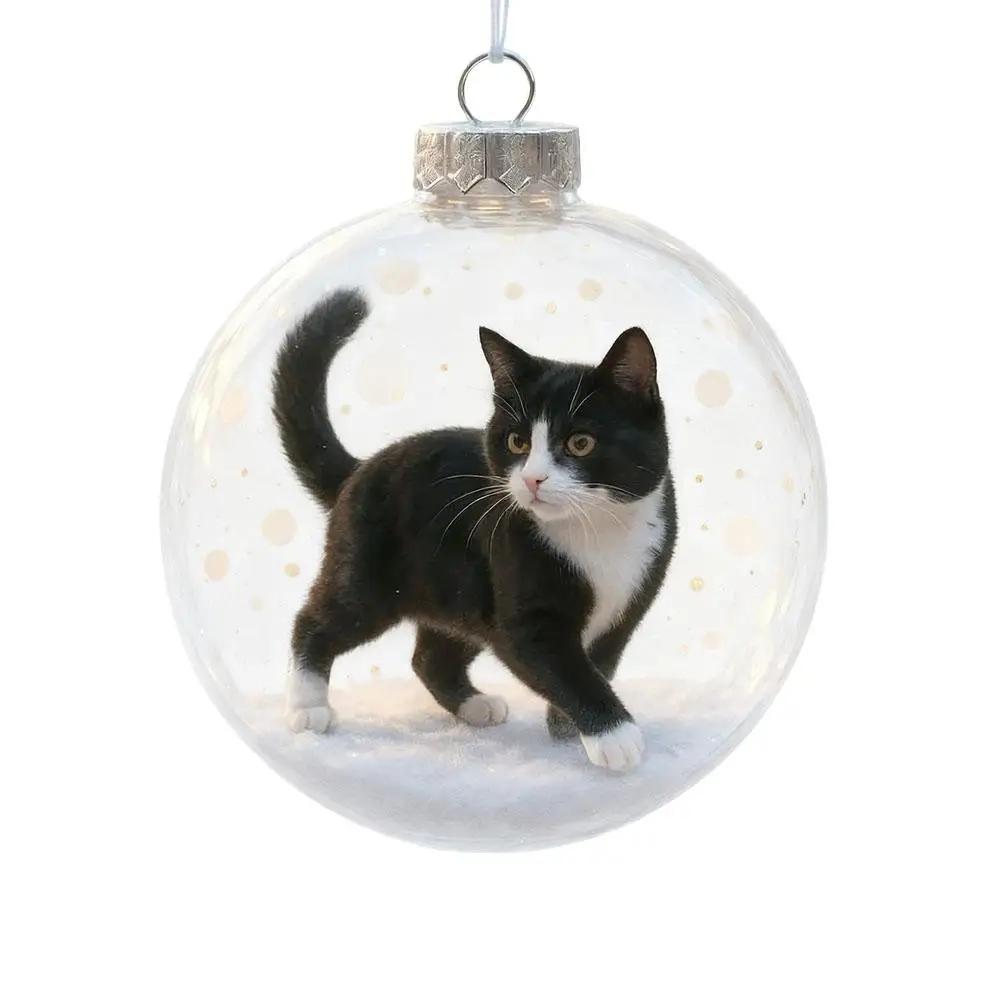 Cat Crystal Ball Ornament Cat Ornament Solid Color Ball DIY Year Creative Replacement Caps Acrylic New Christmas Pendant Ba R4Z6