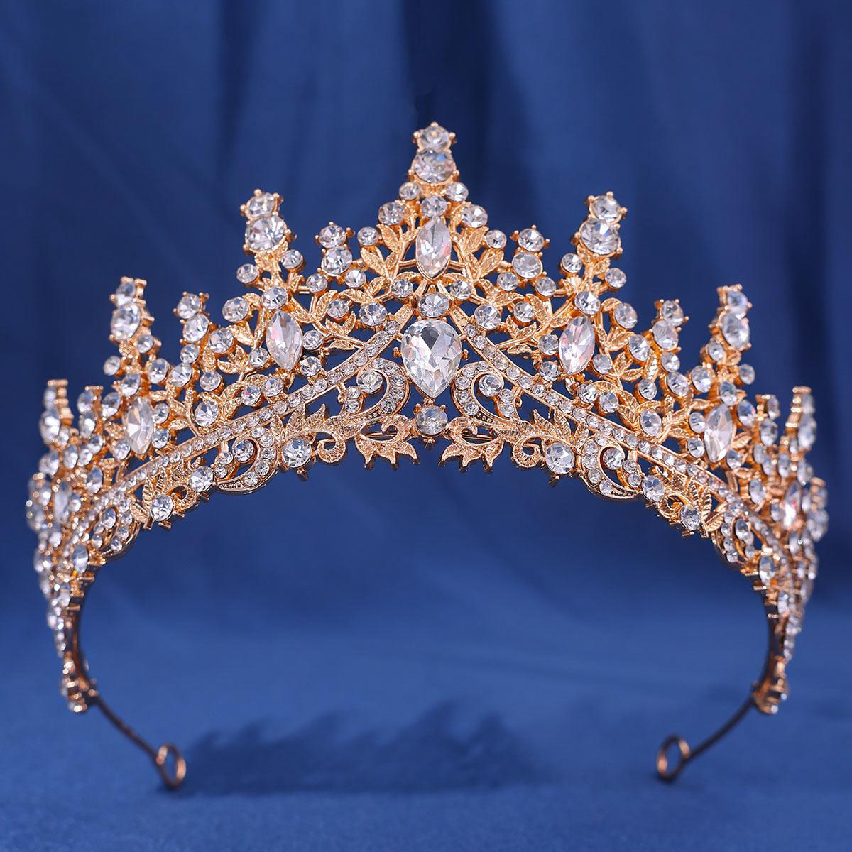 

Luxury MultiColored Crystal Rhinestone Wedding Crown Baroque Black Tiaras Princess Queen Diadem Hair Accessory for Women Jewelry
