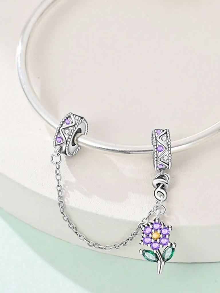 Charms Plata Copper Colors Summer Flower Fruit Safety Chains Beads Pendant For Original Bracelet For Women Diy Jewelry Love Gift