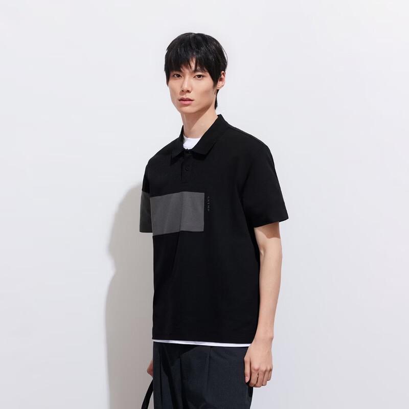 JACK&JONES Men's Moisture-Wicking Color-Block Polo Shirt