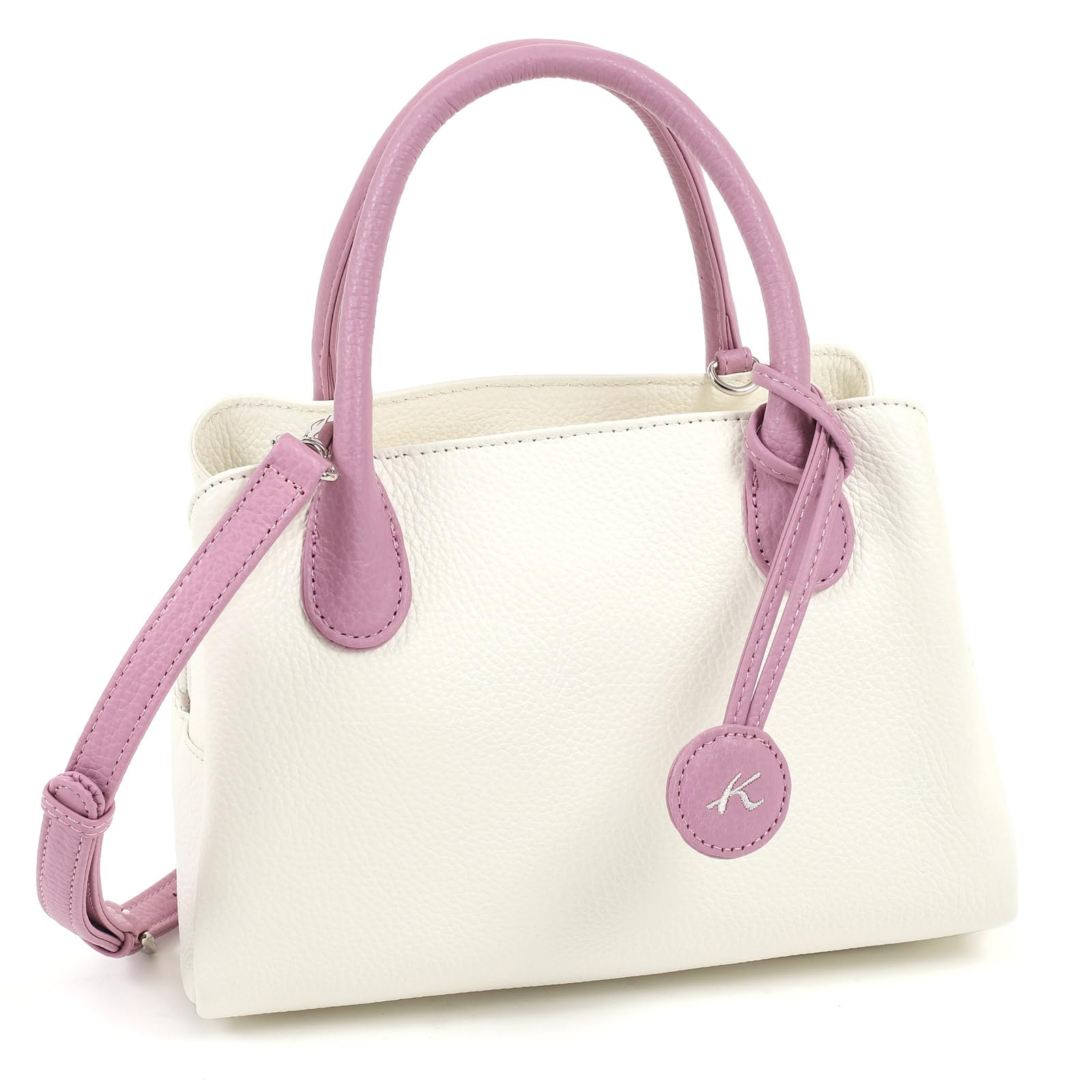 

tag handbag 91721 [Kitamura] K-mark 2-way Y-1313 Women s Ivory/Pink [White]