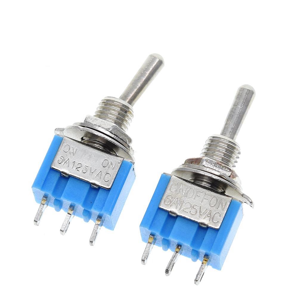 1/5Pcs DIY Toggle Switch ON-OFF-ON / ON-ON 3Pin 3 Position Latching MTS-103 MTS-102 AC 125V/6A 250V/3A Power Button Switch Car