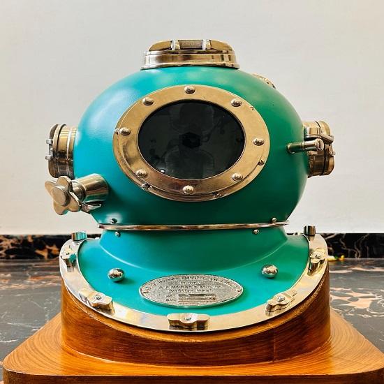 

Nautical Diving Helmet Green Coating Finish Deep Sea Divers Nautical Marine Decor Scuba Diving Best Gift Item