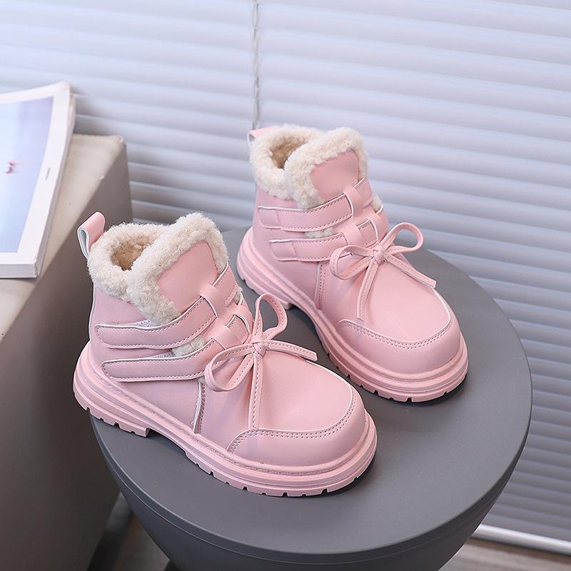 2025 Children's Winter Velvet Cotton Boots: Warm Korean Style Snow Boots for Little Girls