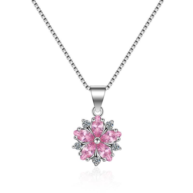 

Pink Cherry Blossom Clavicle Pendant Necklace