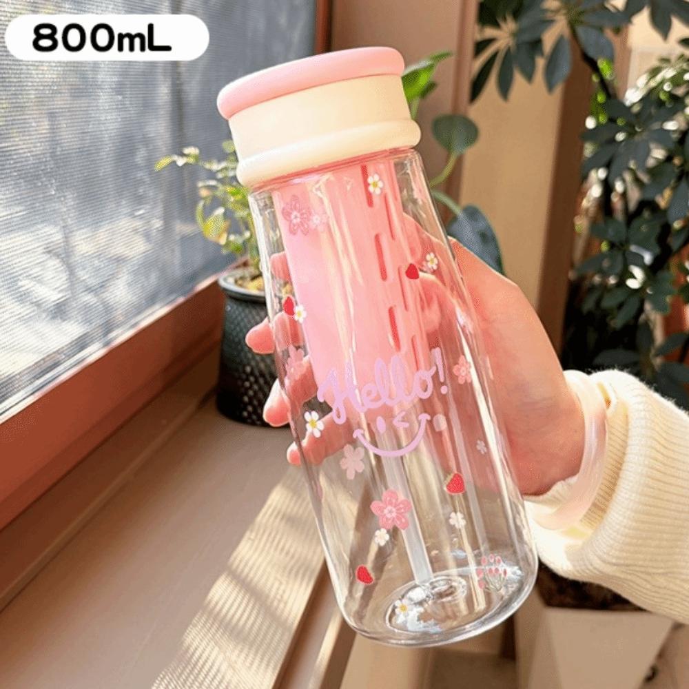Plastic Water Bottle Transparent Kids Water Cup Cartoon Drinking Bottle
