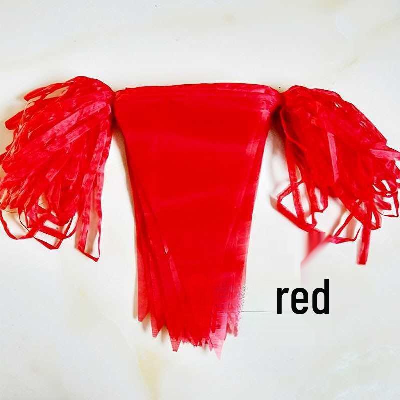 

Solid Color Pennant String Bunting - Red, Yellow, Blue, Pink, Green Flags for Kindergarten Decoration 16x25cm