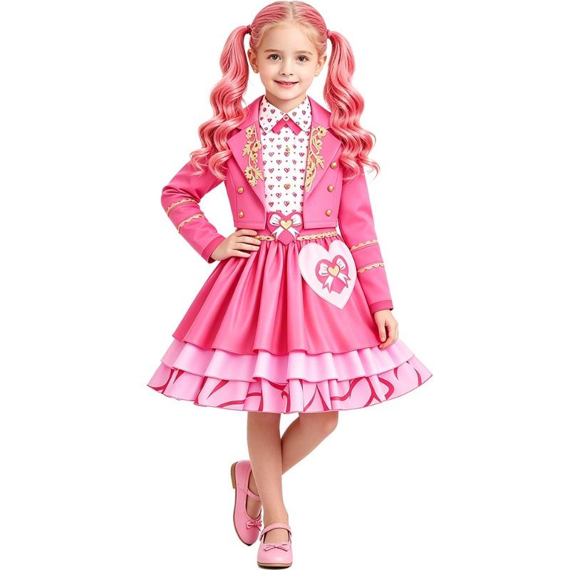 N Descendants Pink Princess Costumes Children's Halloween Fairy Tale Cosplay Costumes Dress