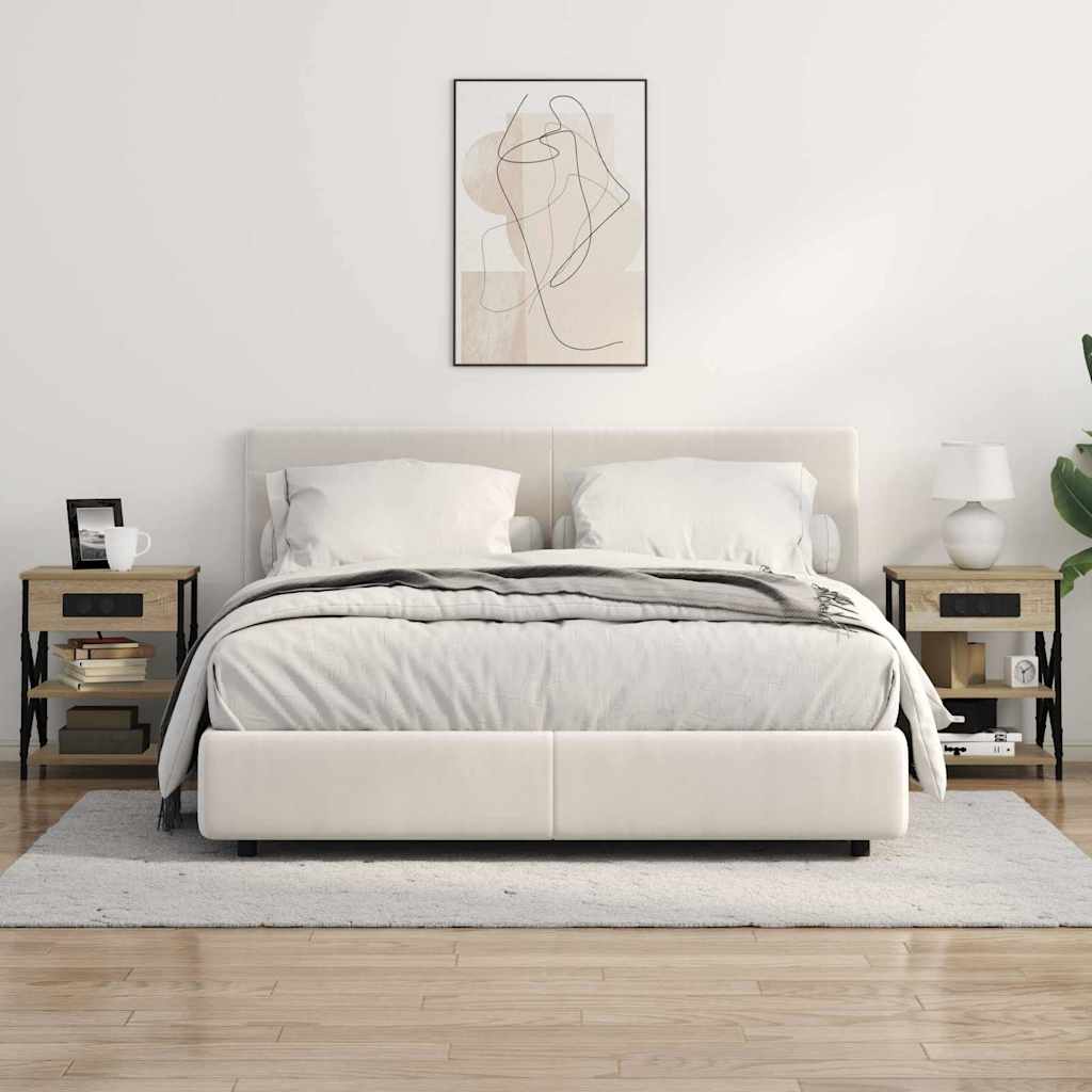 Nightstand with Shelf Sonoma Oak 41 x 31 x 51 cm Wood Based Material