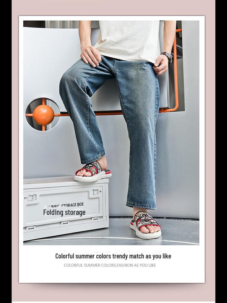 Pánské stylové letní sandály s měkkou podrážkou: Odolný, pohodlný a ideální pro vnitřní/venkovní použití.