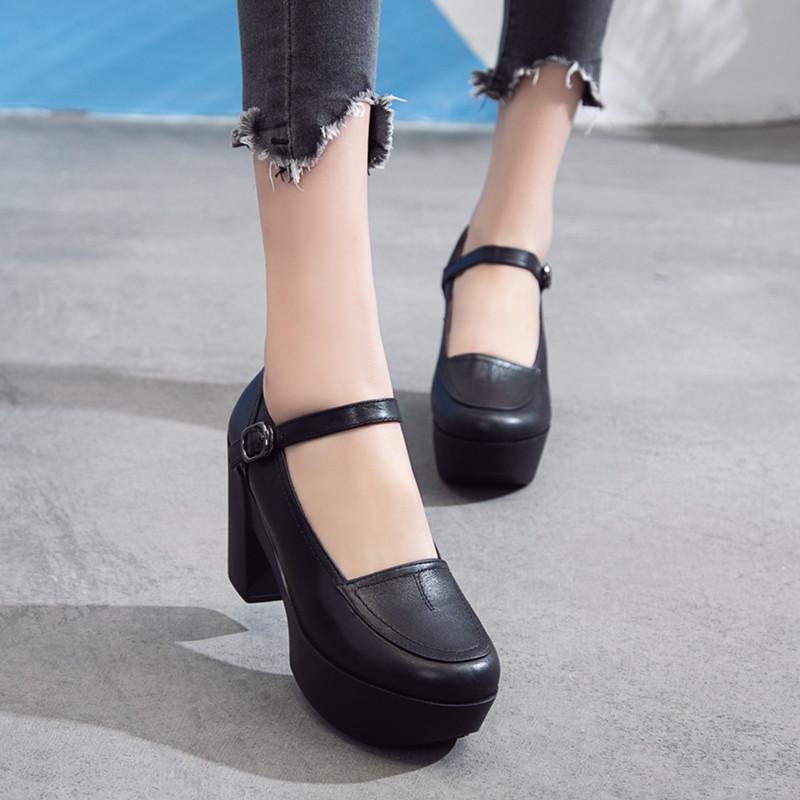 Retro Women's Mary Jane Wedge Platform Shoes - 2026 Spring Collection, High Heels with Thick Heel and Soft Sole, Waterproof Single Shoes