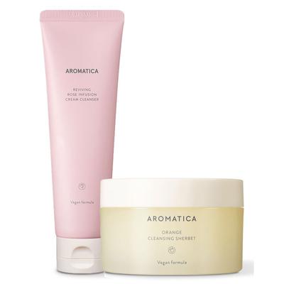 Orangefarbenes Reinigungs-Rasiermesser 90g + Rosencreme-Reiniger 145ml