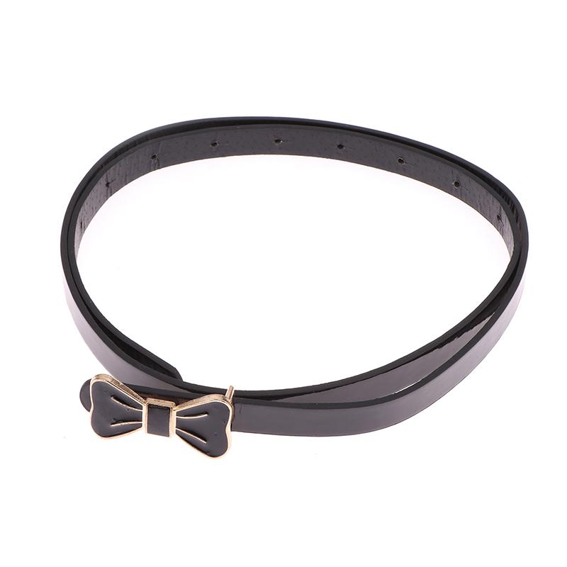 Bow Buckle Ladies Patent Leather Dress Decorative Rhinestones Small Thin Belts For Women Luxury Designer Brand