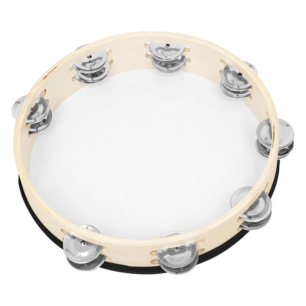Double Row Bells Tambourine Handbell Clap Drum Tambourine Musical Instrument for Party Game Playing Easy To Play