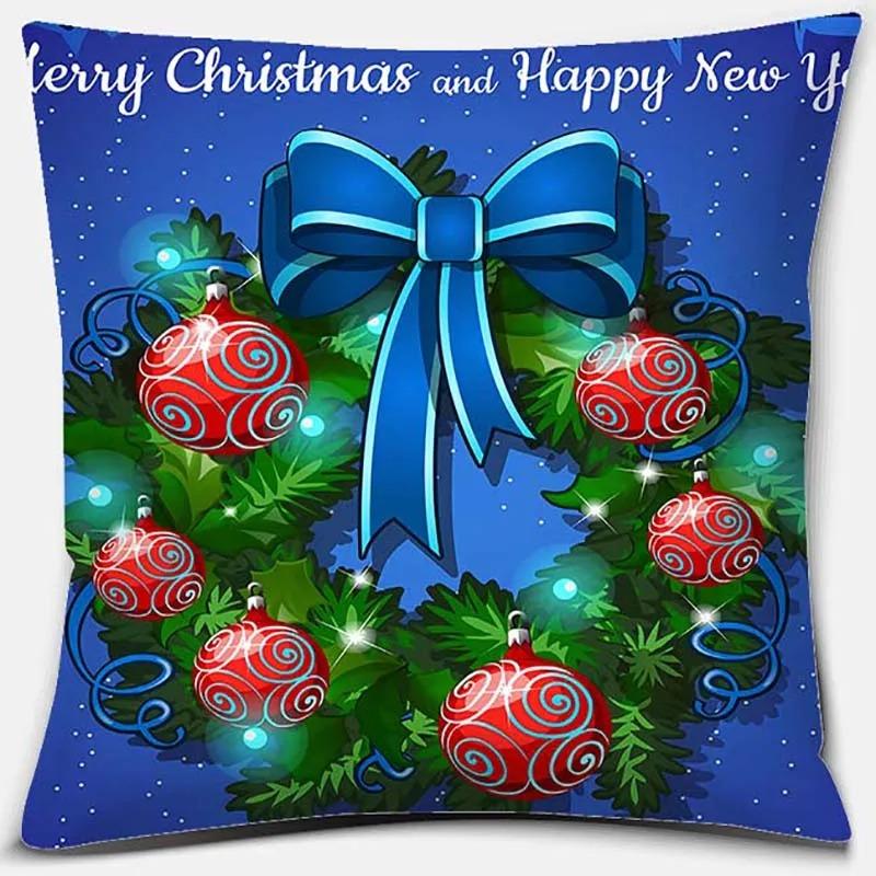 Christmas Themed Throw Pillow Cover with Short Plush Print for Living Room Decoration Cushion Cover Pillow Covers Decorative
