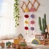 Yousheng Braided Triangles Tapestry with Bell, Wall Hanging Geometric Tapestry, Knotted Rope Tapestry with Wooden Beads for Home Nursery