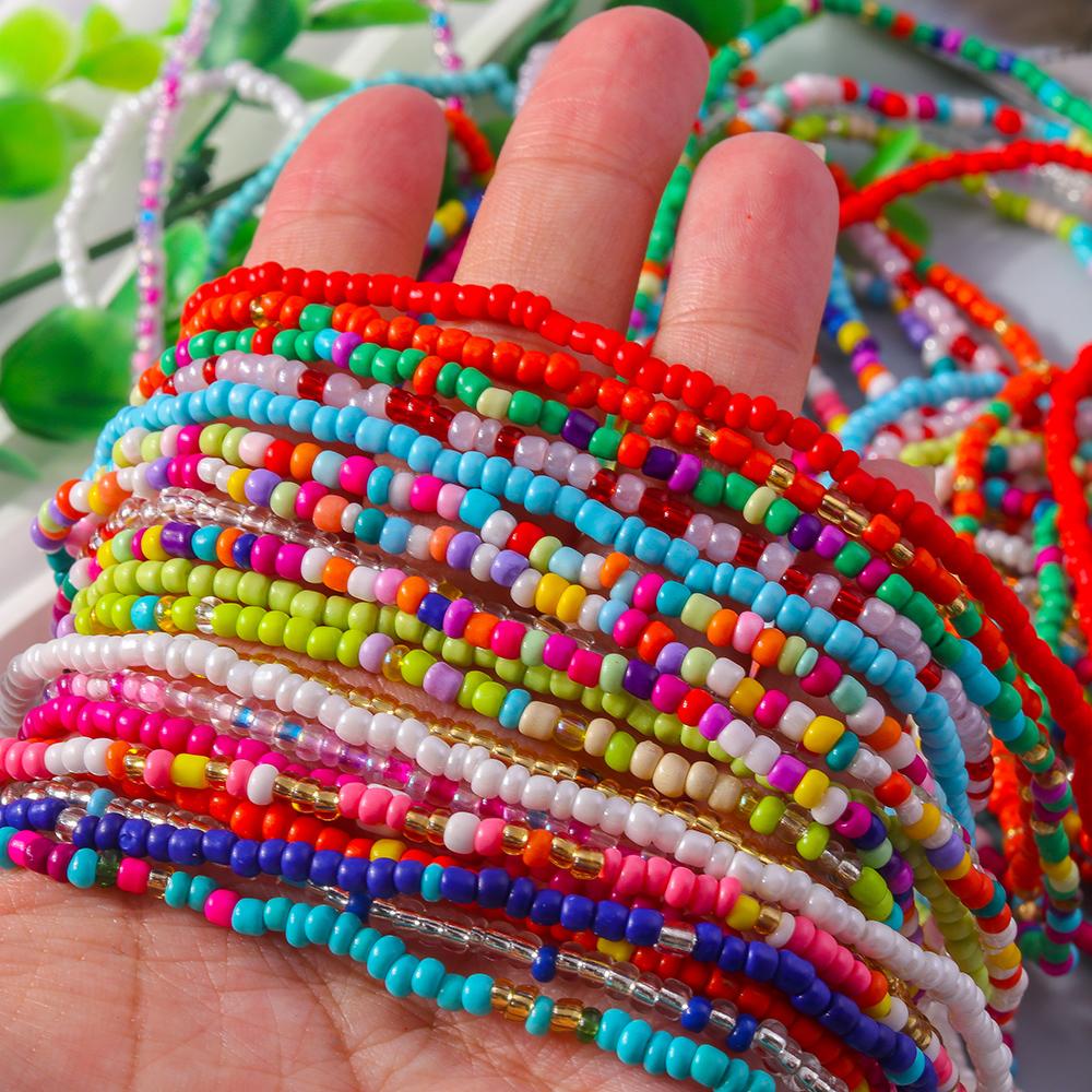 Fashion Bohemian Colorful Beads Bracelet Multi-layer Handmade Beaded Bracelets Women Girls Party Holiday Jewelry Gifts