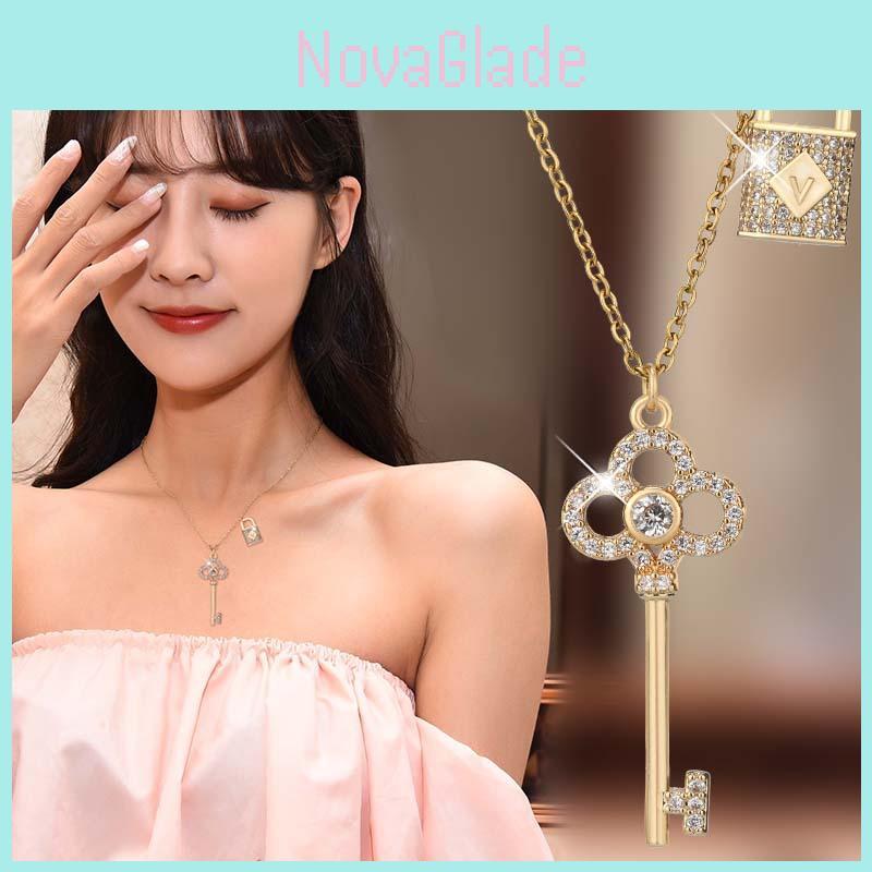 Stylish 2021 Key Lock Zircon Necklace For Women With Elegant Alloy Design And Chic Ins Fashion