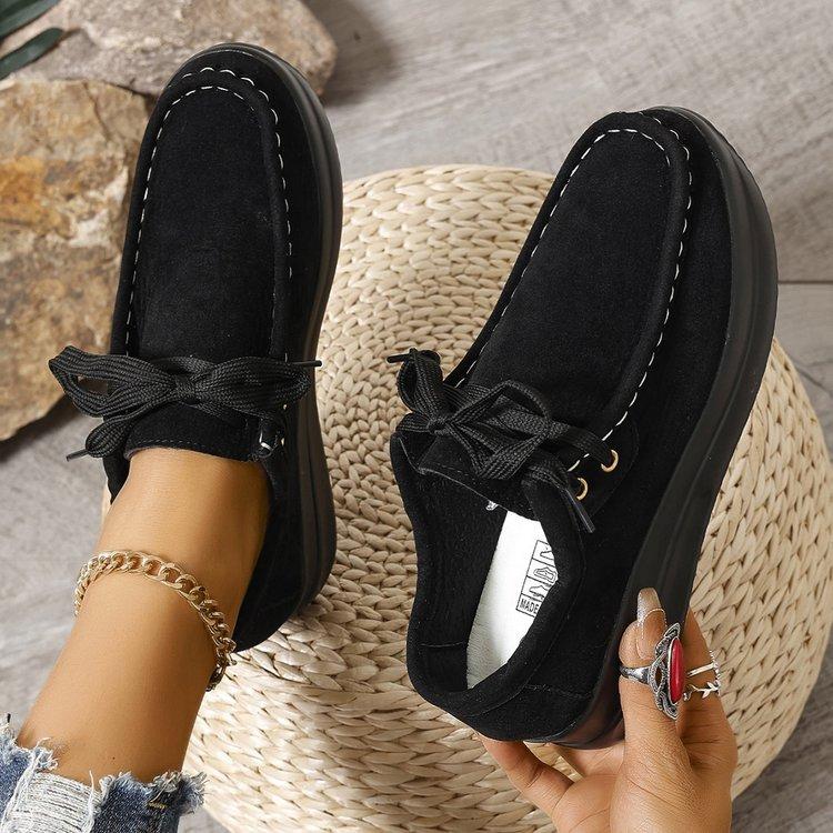 Fashion Women's Chunky Sole Casual High-Top Shoes Plus Size Comfortable Flat Lace-Up Anti-Slip Ankle Boots Ladies Sneakers 2025 New